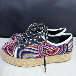 Clée‎ Colorful Platform Sneakers Womens 8 Multicolor Boho Spring Hippie